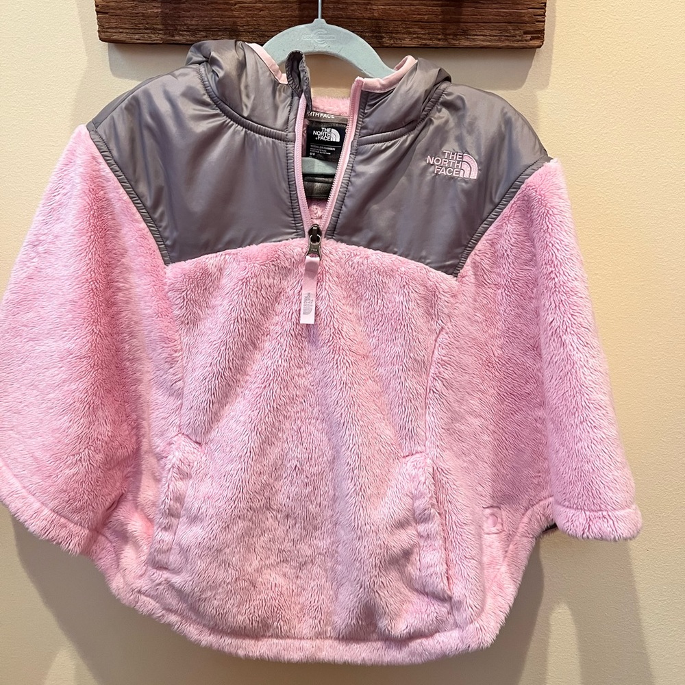 North Face poncho in pink.  Toddler size 6